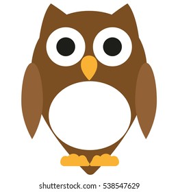 vector brown owl on a white background