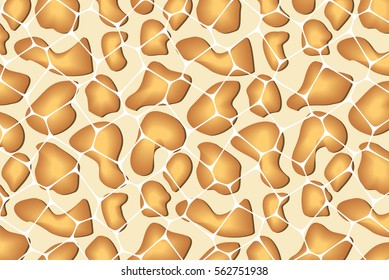 Vector - brown pave stone circles road seamless pattern background