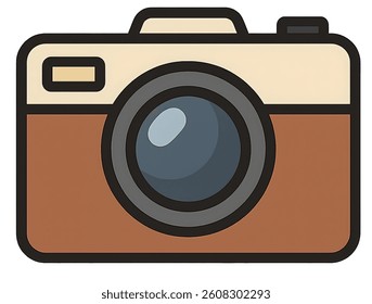 Vector brown Photo camera icon transparent background design 
