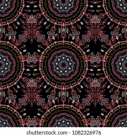 Vector brown, pink and orange damask lace floral ornament. Delicate intricate decorated for wedding ceremonies, anniversary, party, events.