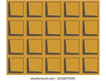 Vector brown rectangle with 3D space effect