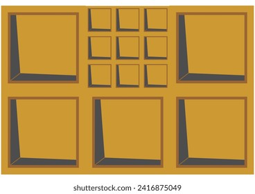 Vector brown rectangle with 3D space effect