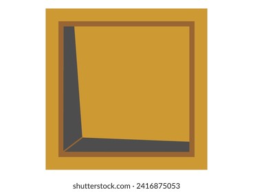 Vector brown rectangle with 3D space effect