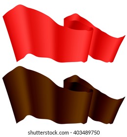 Vector Brown and Red Ribbons