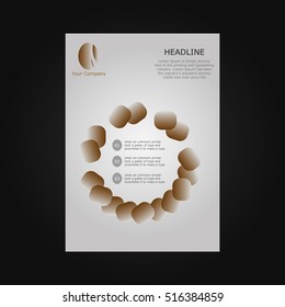 vector brown shapes brown flyer design