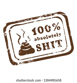 Vector Brown Stamp - 100 Percents Absolutely Shit