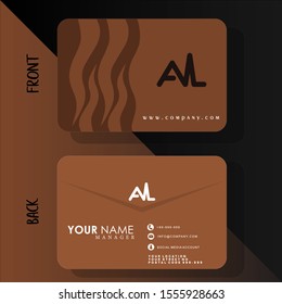Vector brown stripe Simple design of Business card 