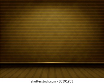 Vector brown striped room with grunge wall