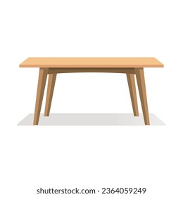 Vector a brown table on white background.