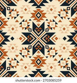 Vetor marrom trendy padrão étnico decorativo sem costura. Estilo geométrico boho.