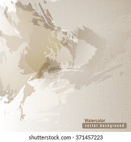 Vector brown watercolor texture. Abstract grunge background of old paper texture template for your design. Composition for scrapbooks.