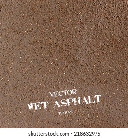 Vector brown wet asphalt texture