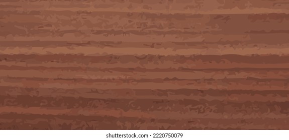Vector brown wooden sheet texture. Realistic striped red hardwood background. Dark timber desk structure. Linear pattern flooring. Horizontal banner natural oak. Plywood vintage desk. Nut tree panel