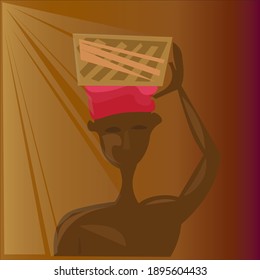 Vector brown working man and woman art illustration design