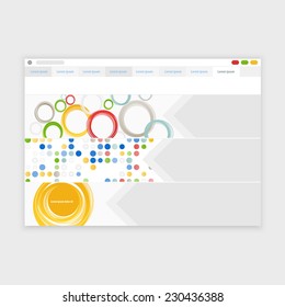 Vector browser design with responsive website template