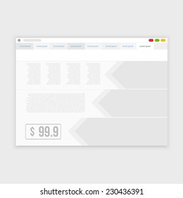 Vector browser design with responsive website template