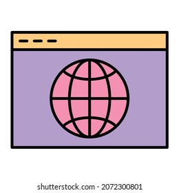 Vector Browser Filled Outline Icon Design
