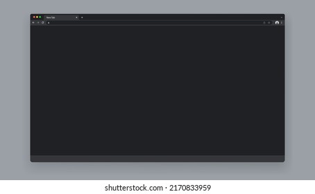Vector browser window in dark mode - Unbranded realistic web frame to use in mockup