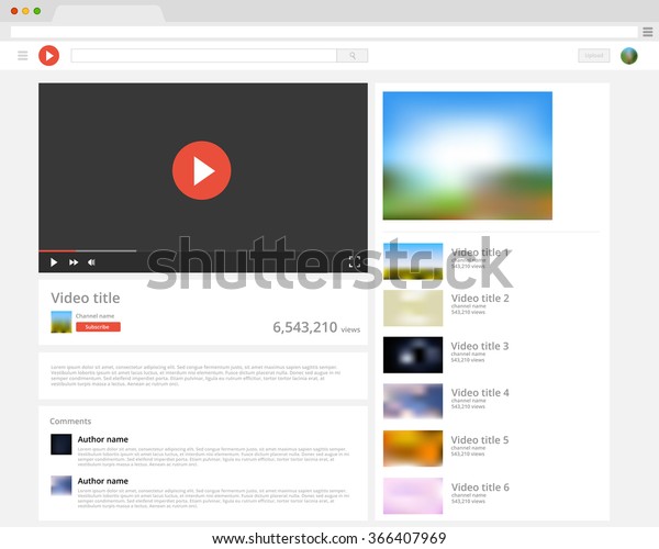 Download Vector Browser Window Video Player Web Stock Vector Royalty Free 366407969 PSD Mockup Templates