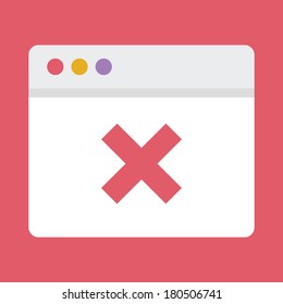 Vector Browser and X Mark Icon 