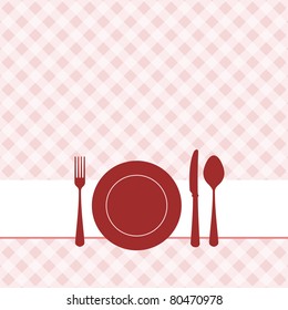 Vector brunch invitation with red pattern