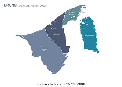 vector of brunei map. asia countries map.