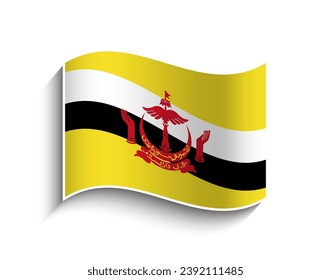 Vector Brunei waving Flag Icon