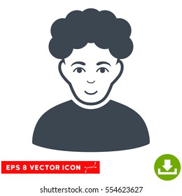 Vector Brunet Man EPS vector pictogram. Illustration style is flat iconic smooth blue symbol on a transparent background.