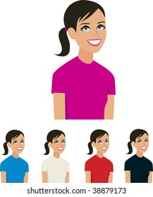 Vector brunette pretty girl