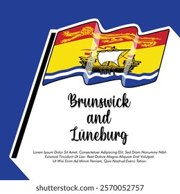 Vector Brunswick and Luneburg flag banner Brunswick and Luneburg flag Vector illustration design Brunswick and Luneburg independence day banner design 