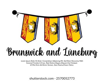 Vector Brunswick and Luneburg flag banner Brunswick and Luneburg flag Vector illustration design Brunswick and Luneburg national day banner design 