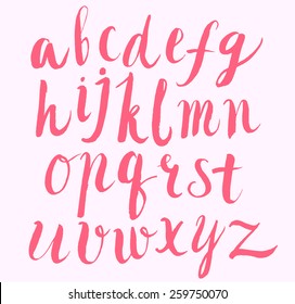 Vector brush alphabet. Artistic hand drawn letters.