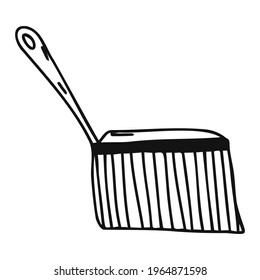Vector brush broom for cleaning. Doodle broom brush.