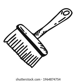 Vektorbürstenraum zum Reinigen. Doodle Besenbürste.