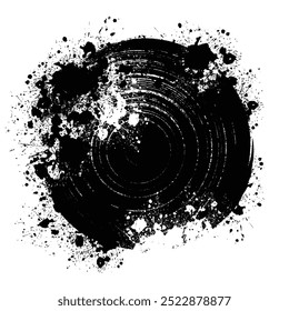 Vector brush circles. Ink hand drawn paint brush circle. grunge, dirty, splashing