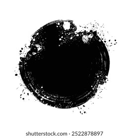 Círculos de pincel de Vector. Círculo dibujado a mano del pincel de la pintura de la tinta. grunge, sucio, salpicando
