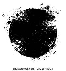 Vector brush circles. Ink hand drawn paint brush circle. grunge, dirty, splashing