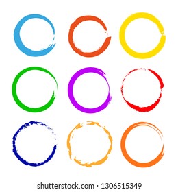 Vector Brush Color Circles Set