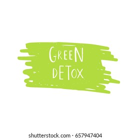 Vector brush eco, bio green logo or sign. Vegan, raw, healthy food badge, tag for cafe, restaurants, products packaging.  Organic design template.