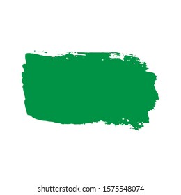 Vector brush. Green smear. Drawn by hand and converted to vector. Decor element