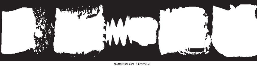 Vector brush grunge. Abstract spots, lines. Chaotic shapes patterns. Ink blots old