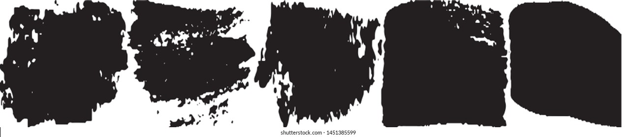 Vector brush grunge. Abstract spots, lines. Chaotic shapes patterns. Ink blots old