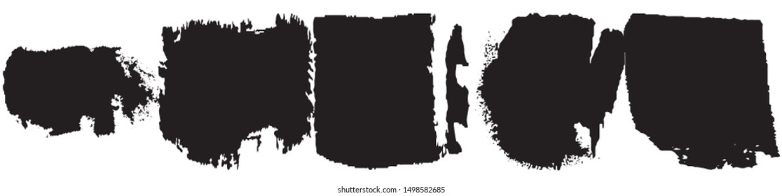 Vector brush grunge. Abstract spots, lines. Chaotic shapes patterns. Ink blots old