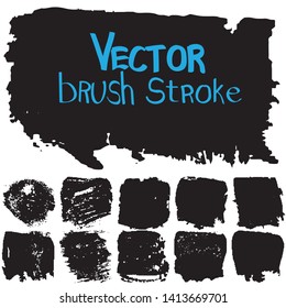 Vector brush in grunge style. A set of abstract patches of paint. A background with place for text