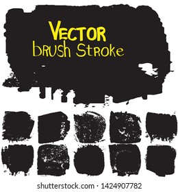 Vector brush in grunge style. A set of abstract patches of paint. A background with place for text
