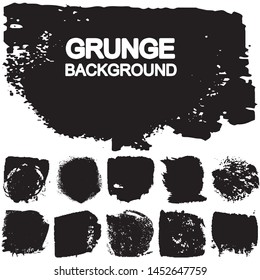 Vector brush in grunge style. A set of abstract patches of paint. A background with place for text