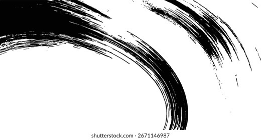 Textura grunge de pincel vetorial. Vetor grunge pincelada traçados textura áspero preto arranhões para papel de parede, pintura splatter modelo, 