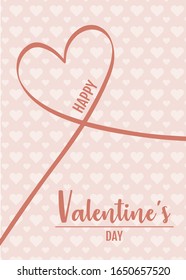 Vector brush heart valentine's day card template