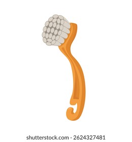 Cepillo de Vector para la limpieza de la casa aislado sobre fondo blanco. Logotipo o icono con artículos para el saneamiento. Imagen de pincel de color