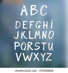 Vector brush line alphabet. Hand drawn alphabet